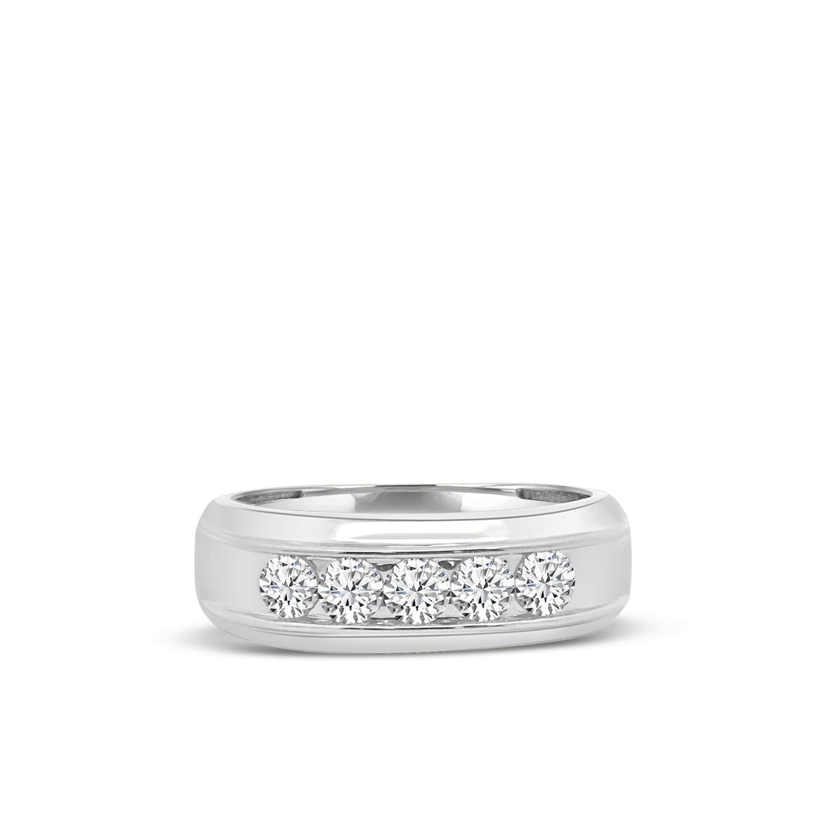 1.00 Ctw Men's Five Stone Diamond Band With Gallery
