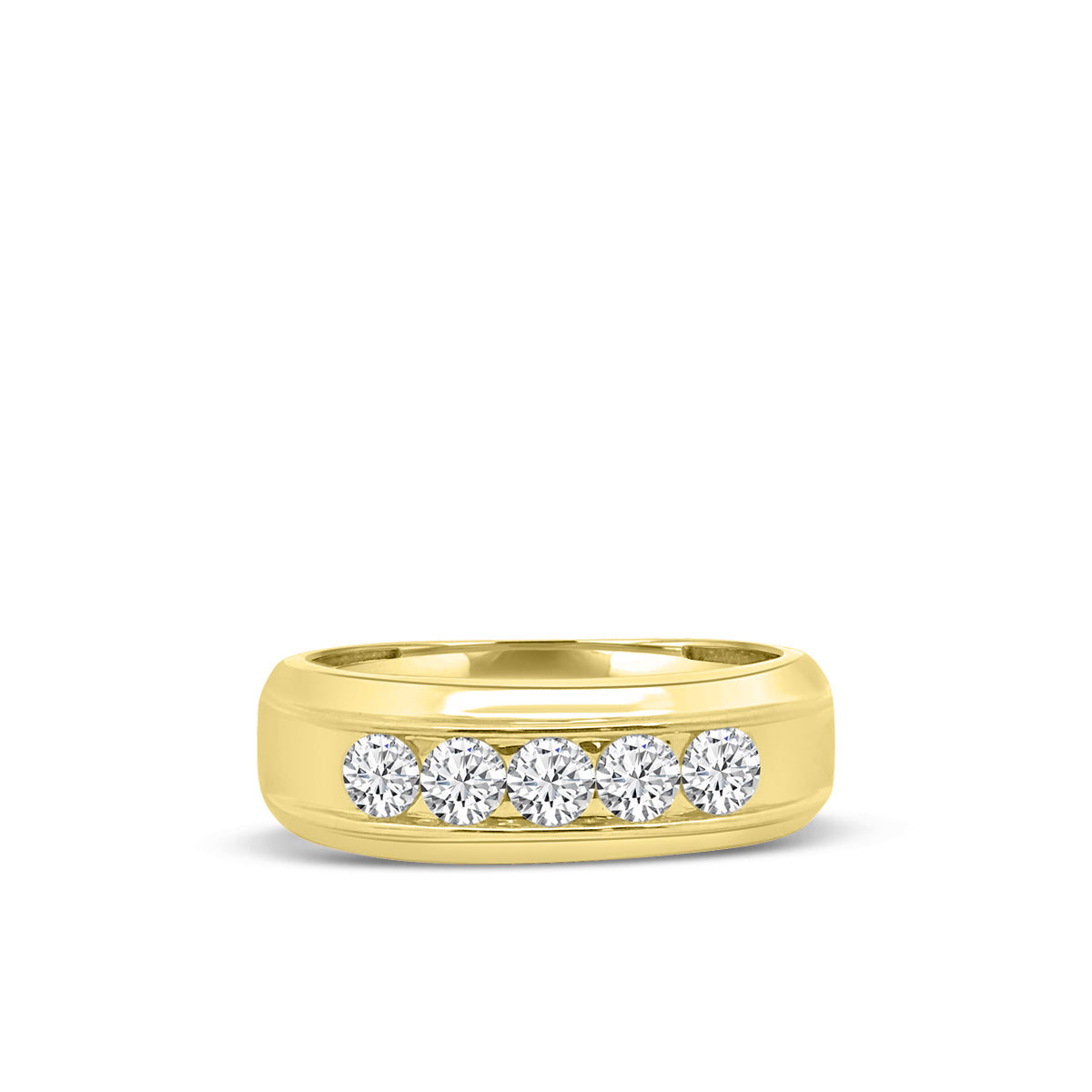 1.55 Ctw Men's Five Stone Diamond Band With Gallery