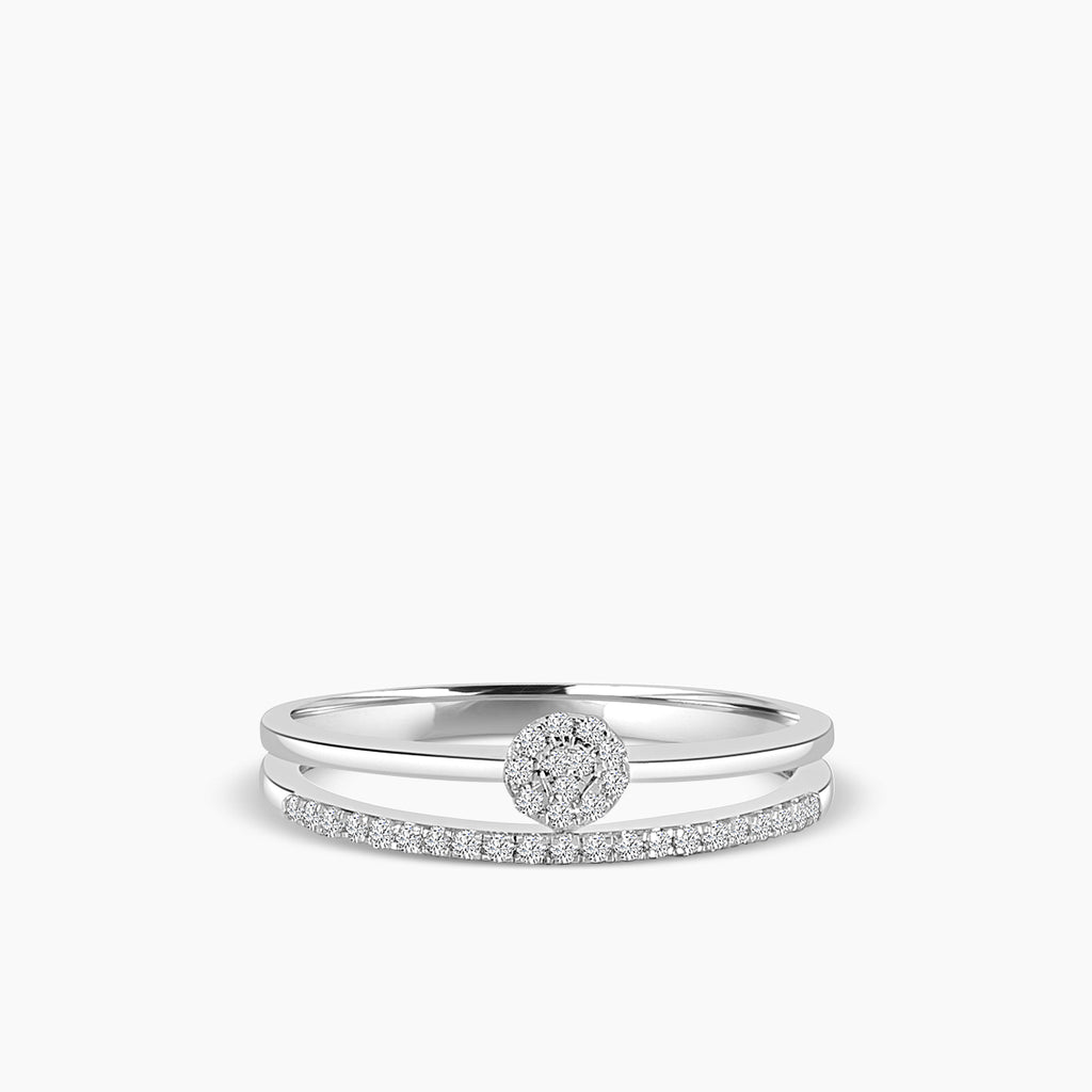 10KW 0.13 Ctw Diam Small Cluster Fashion Ring