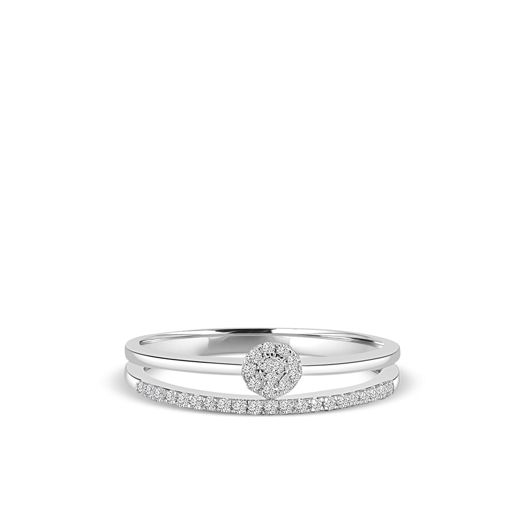 10KW 0.13 Ctw Diam Small Cluster Fashion Ring