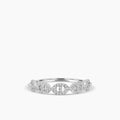 14KW Classic 4 Prong 0.24 Ctw Diamond interlocking Oval Paperclip Ring