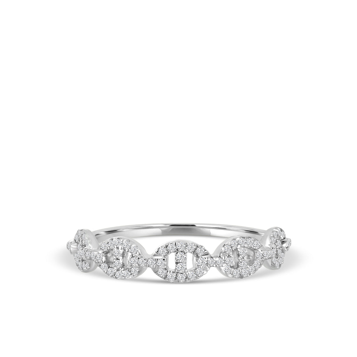 Classic 4 Prong 0.24 Ctw Diamond interlocking Oval Paperclip Ring