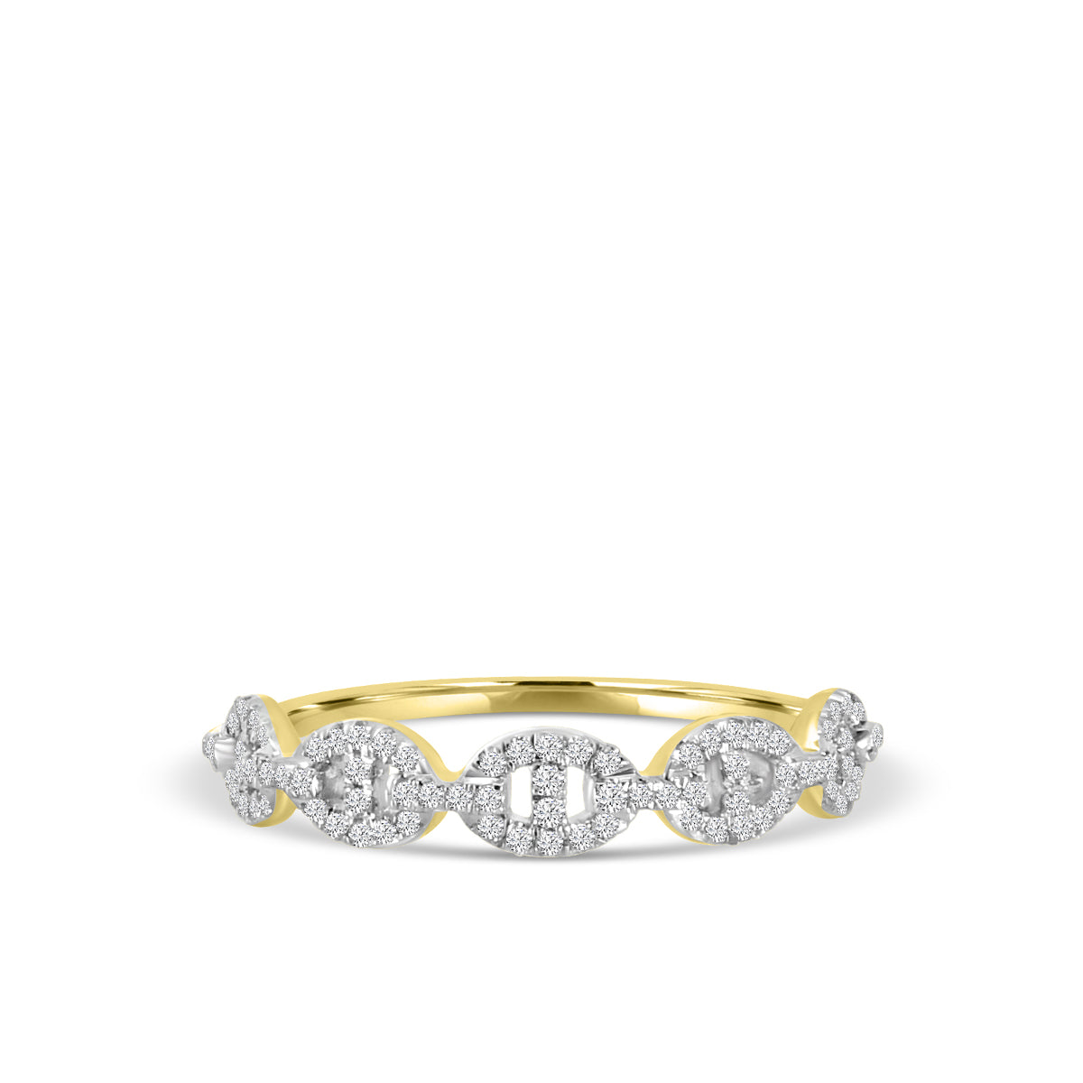Classic 4 Prong 0.24 Ctw Diamond interlocking Oval Papaerclip Ring