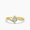 14TT 0.07 Ctw Clove Ring with Beaded Shank
