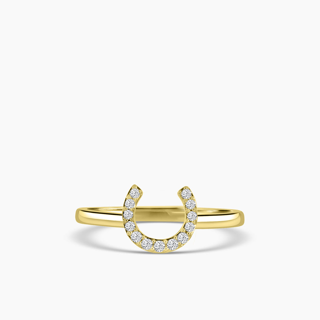 14KY 0.25 Ctw Diamond Horseshoe Ring