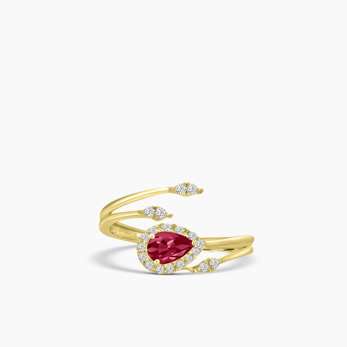 14KY 0.15 ctw Diam and Ruby Fashion Ring