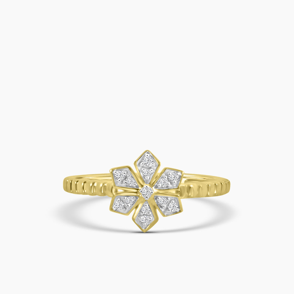 0.10 ctw Diam Flower Ring
