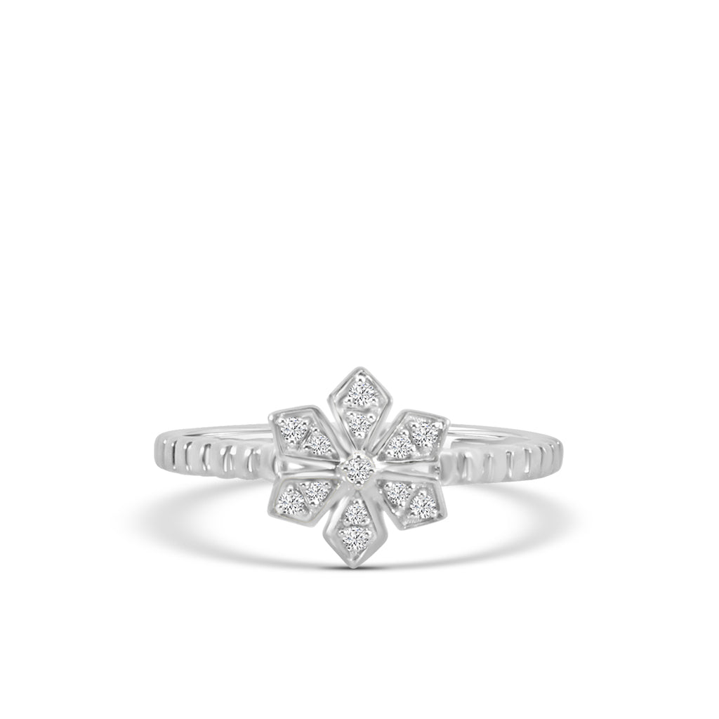 0.10 ctw Diam Flower Ring