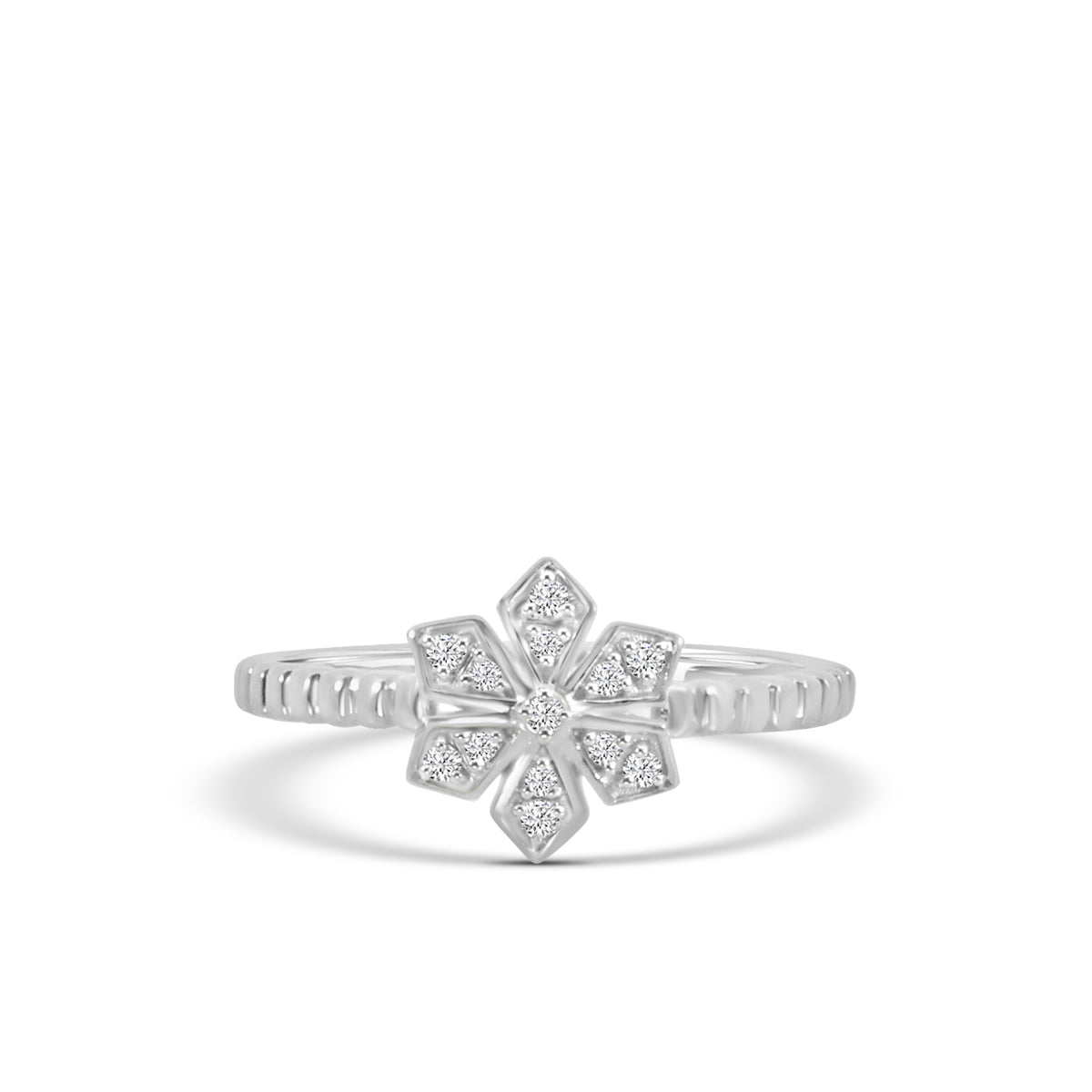 0.10 ctw Diam Flower Ring