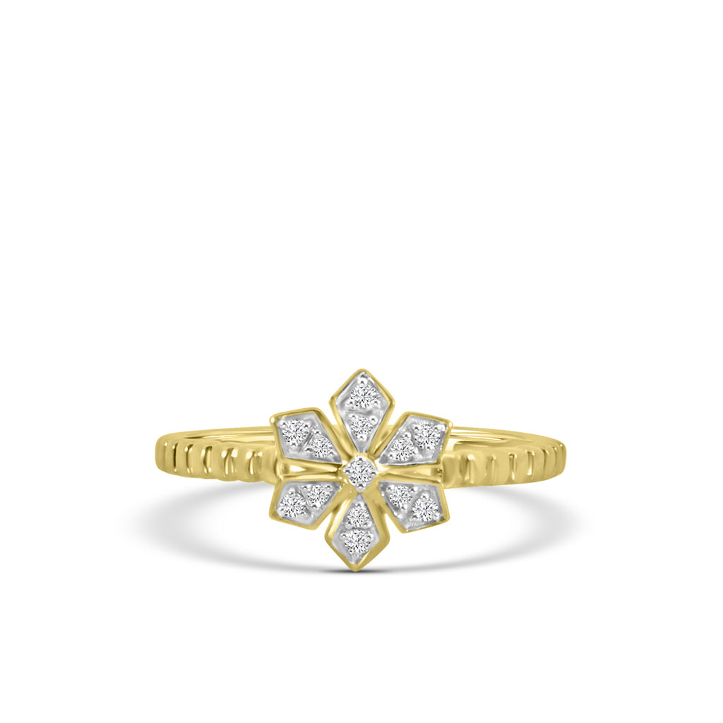 0.10 ctw Diam Flower Ring