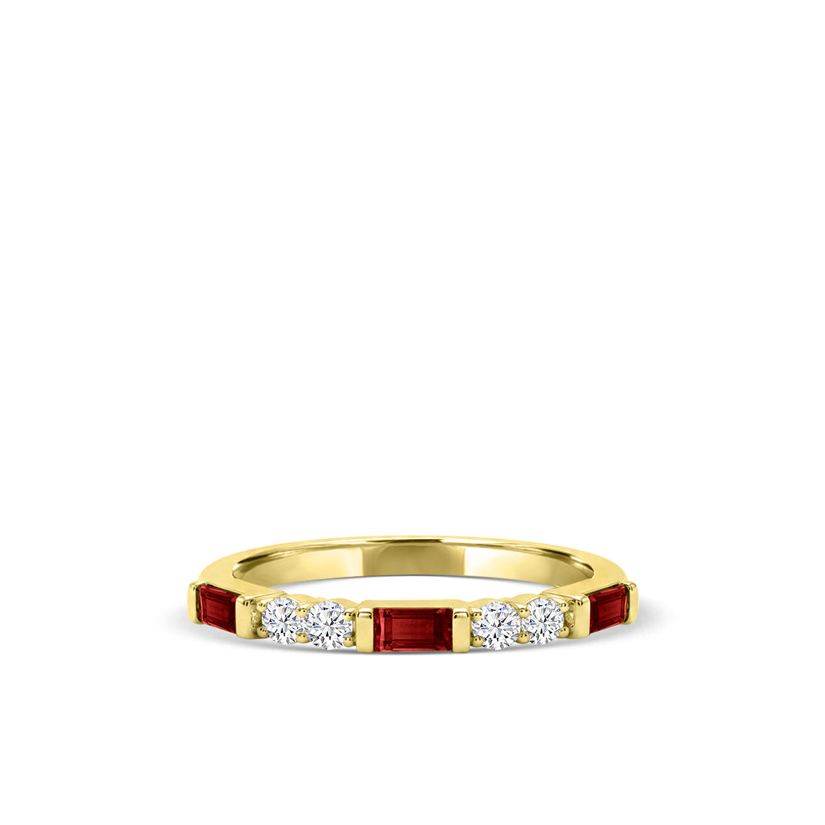 10KY 0.10 Ctw Diamond fashion ring with Garnet