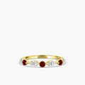 10KY 0.17 Ctw Diamond fashion ring with Garnet