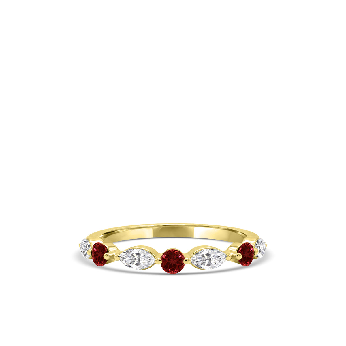 10KY 0.17 Ctw Diamond fashion ring with Garnet