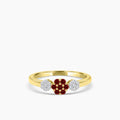 10KY 0.09 Ctw Diamond fashion ring with Garnet