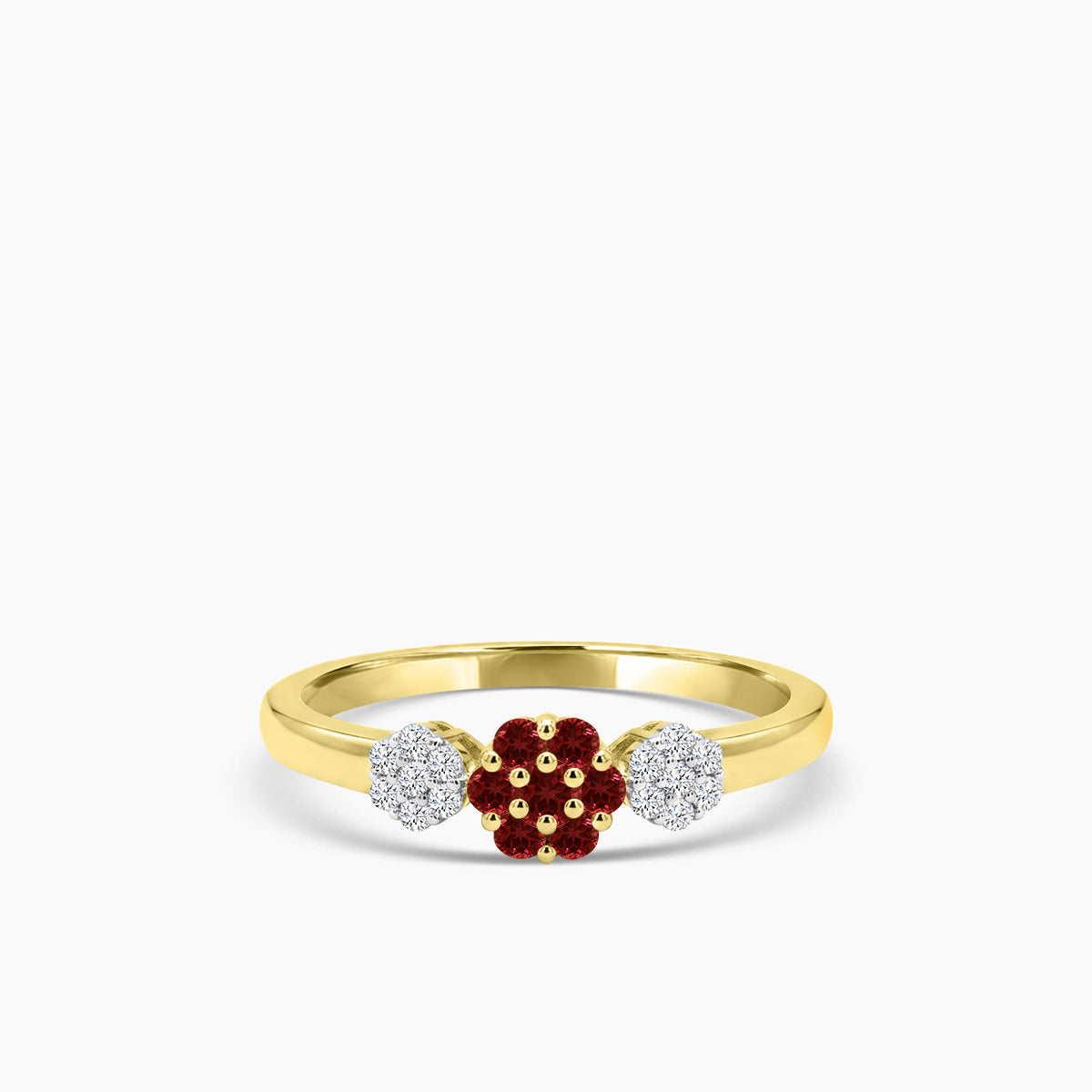 10KY 0.09 Ctw Diamond fashion ring with Garnet