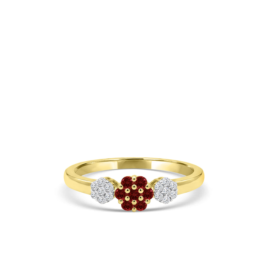10KY 0.09 Ctw Diamond fashion ring with Garnet