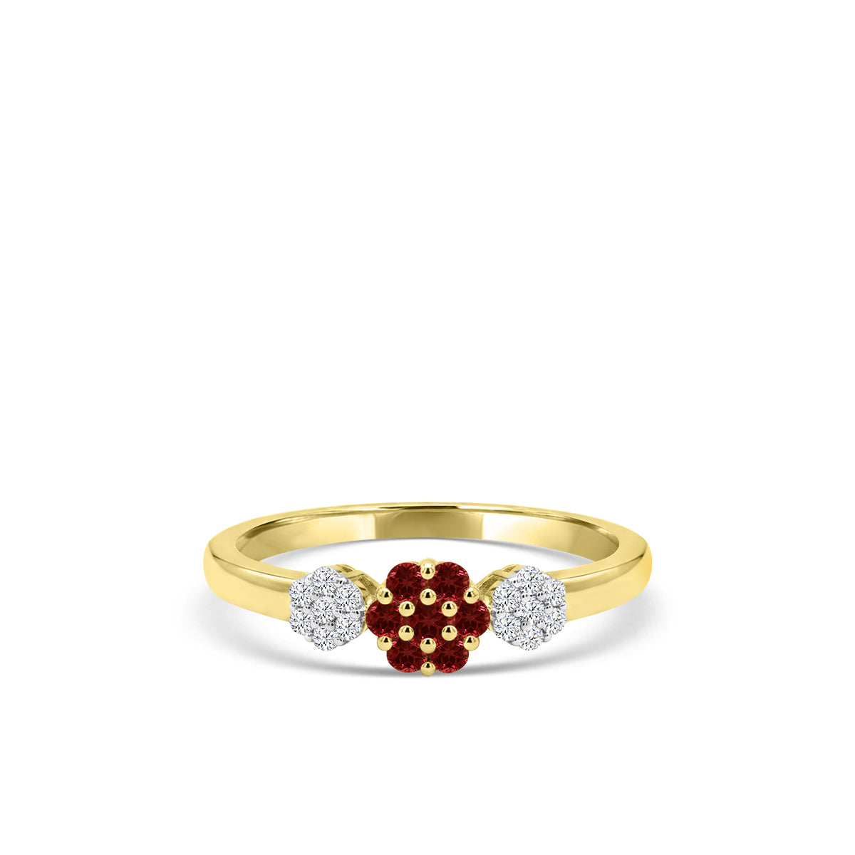 10KY 0.09 Ctw Diamond fashion ring with Garnet