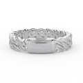 10K White Gold Tw Cuban Baguette Bracelet 8.5Inches  9-1/2 Cttw crafted in white gold with round brilliant diamonds