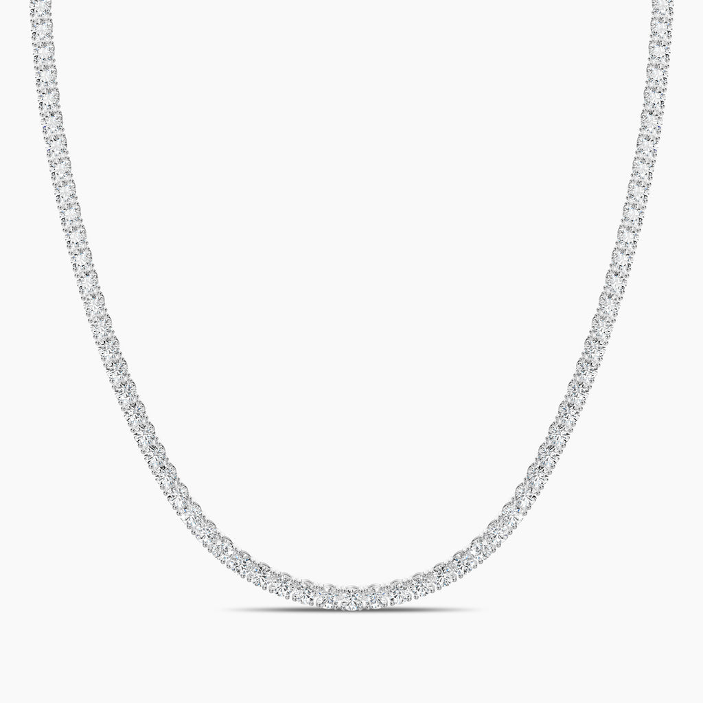 Classic Standard 4 Prong 16.25 Ctw Straight Diamond Tennis Necklace