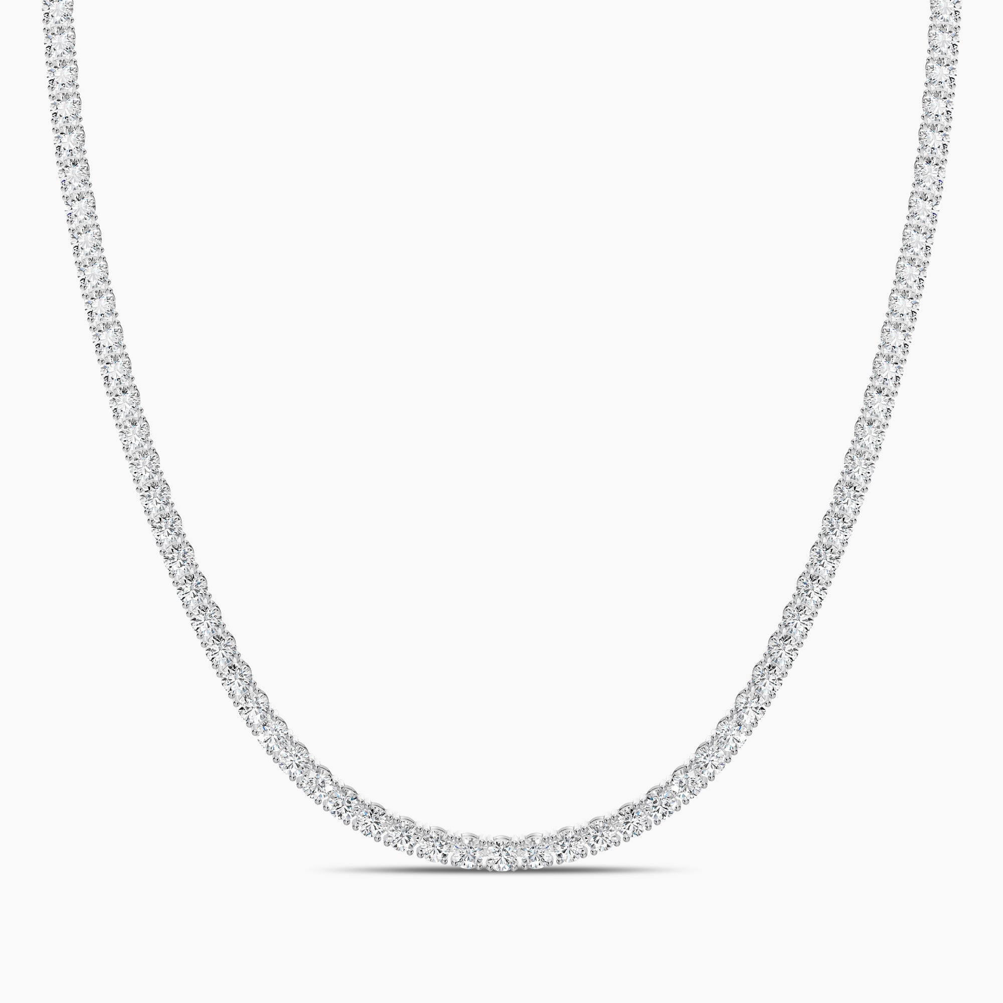Classic Standard 4 Prong 16.25 Ctw Straight Diamond Tennis Necklace