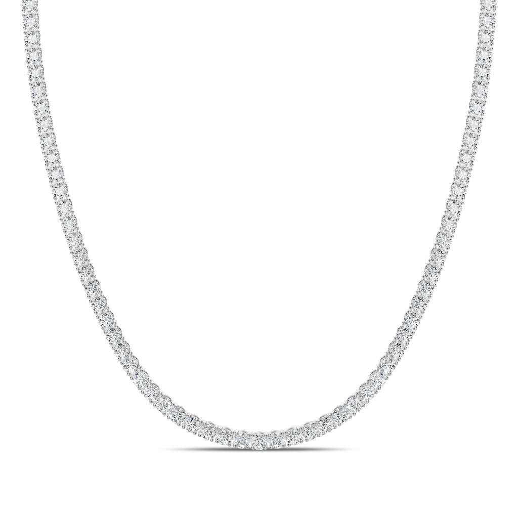 Classic Standard 4 Prong 16.25 Ctw Straight Diamond Tennis Necklace
