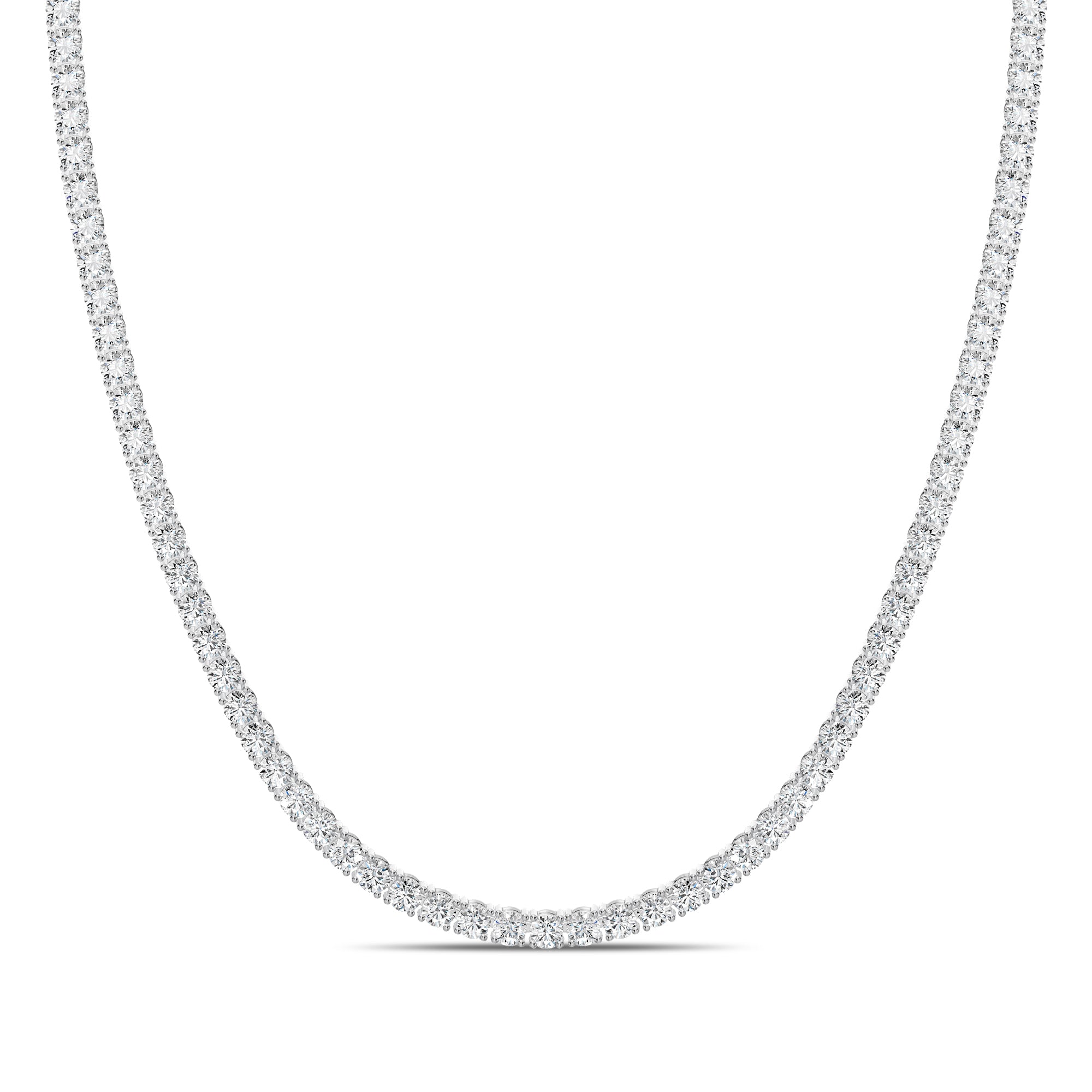 Classic Standard 4 Prong 20.25 Ctw Straight Diamond Tennis Necklace