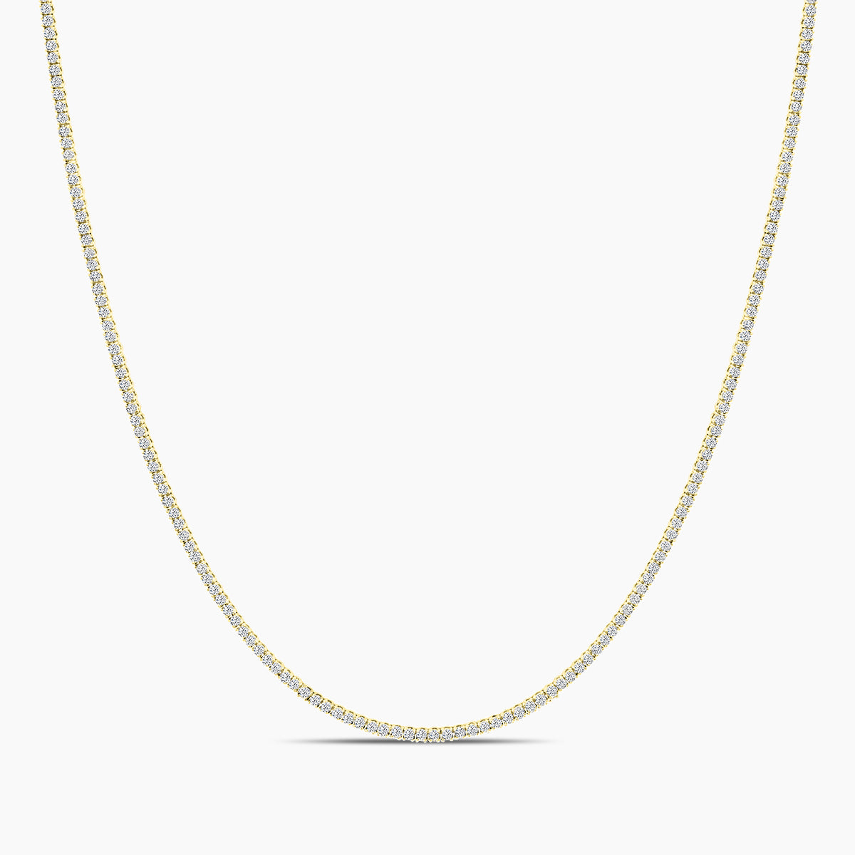 Classic Standard 4 Prong 4.00 Ctw Straight Diamond Tennis Necklace
