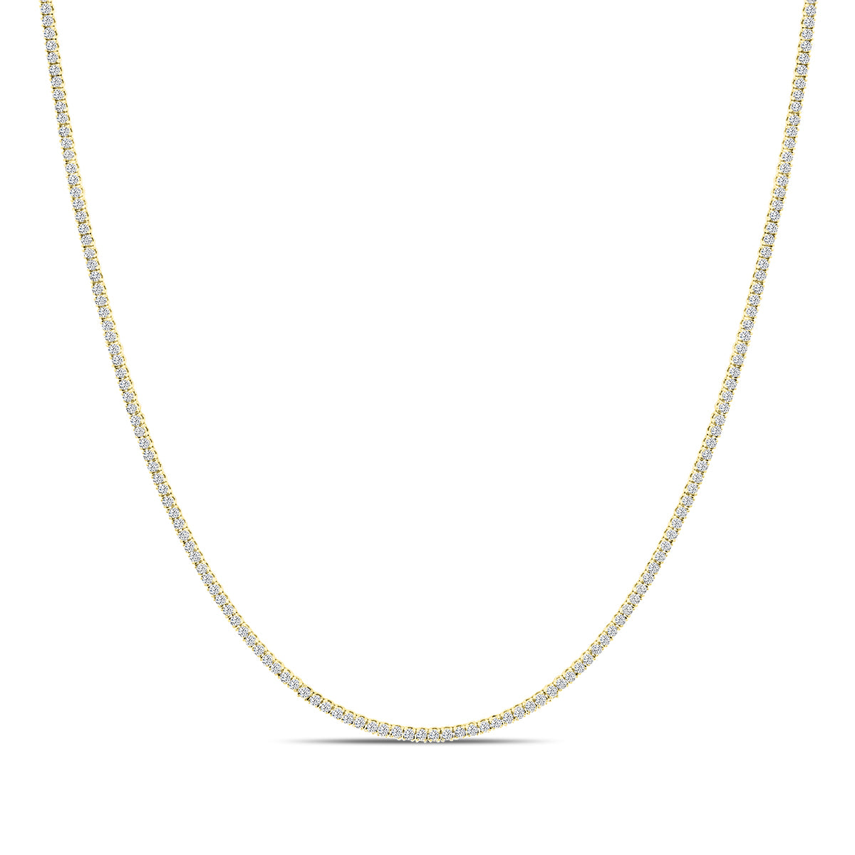 Classic Standard 4 Prong 4.00 Ctw Straight Diamond Tennis Necklace