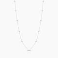 14KY Classic 0.50 Ctw Diamond Station Necklace with 10 Stones