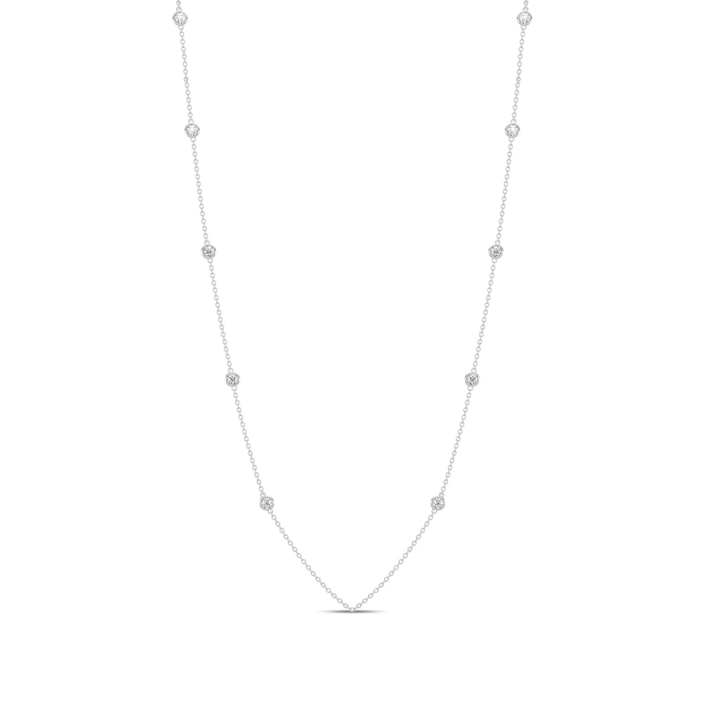 Classic 0.50 Ctw Diamond Station Necklace with 10 Stones