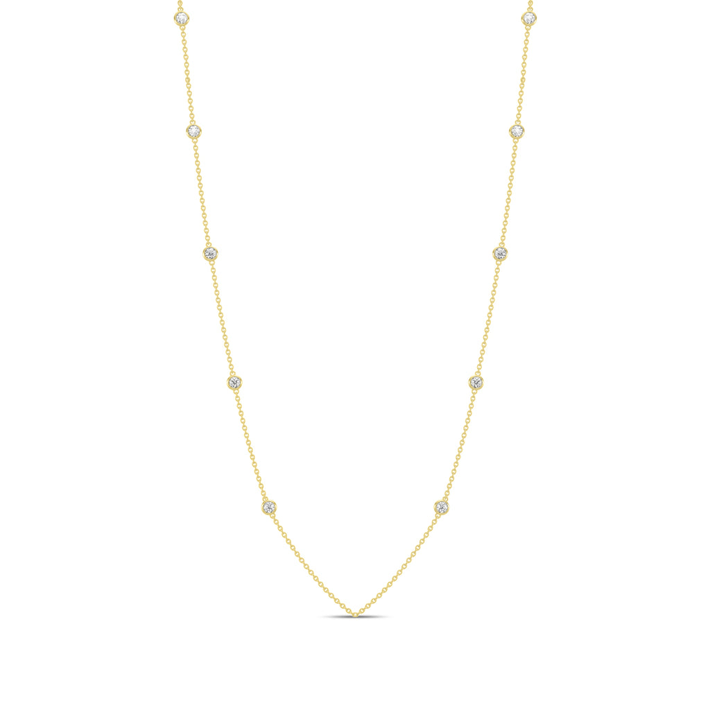 Classic 0.50 Ctw Diamond Station Necklace with 10 Stones