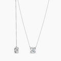 1.00 Ctw Lab Grown Diamond Round Solitaire Double Point Prong Necklace