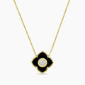 Classic Bezel Set Solitaire 0.20 Ctw Diamond and Onyx Pendant with Chain