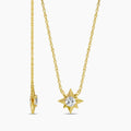 0.20 Ctw Diamond Compass Rose Solitaire Pendant with Chain