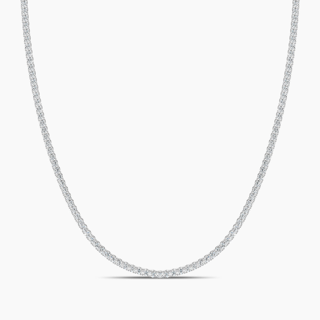 Classic Standard 4 Prong 5.00 Ctw Straight Diamond Tennis Necklace