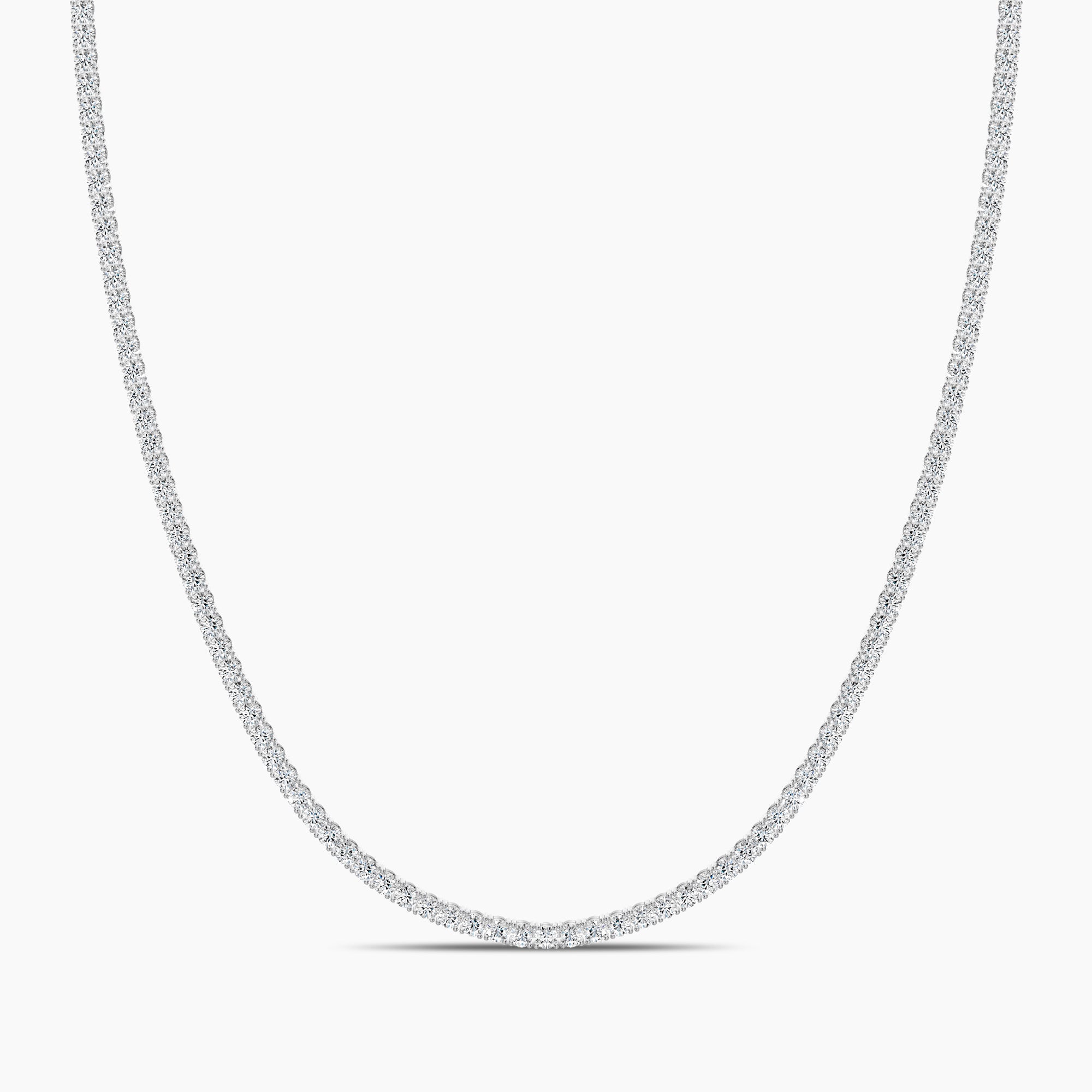 Classic Standard 4 Prong 5.00 Ctw Straight Diamond Tennis Necklace