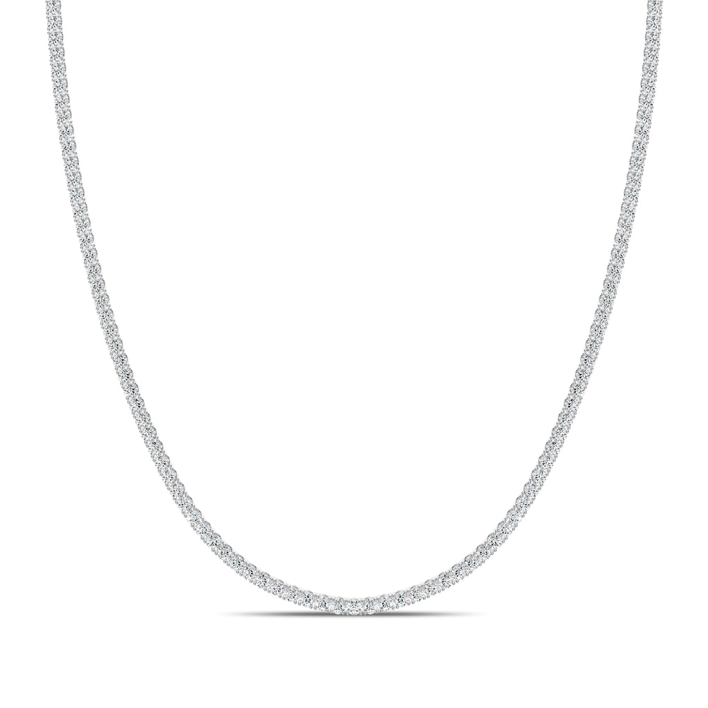 Classic Standard 4 Prong 5.00 Ctw Straight Diamond Tennis Necklace