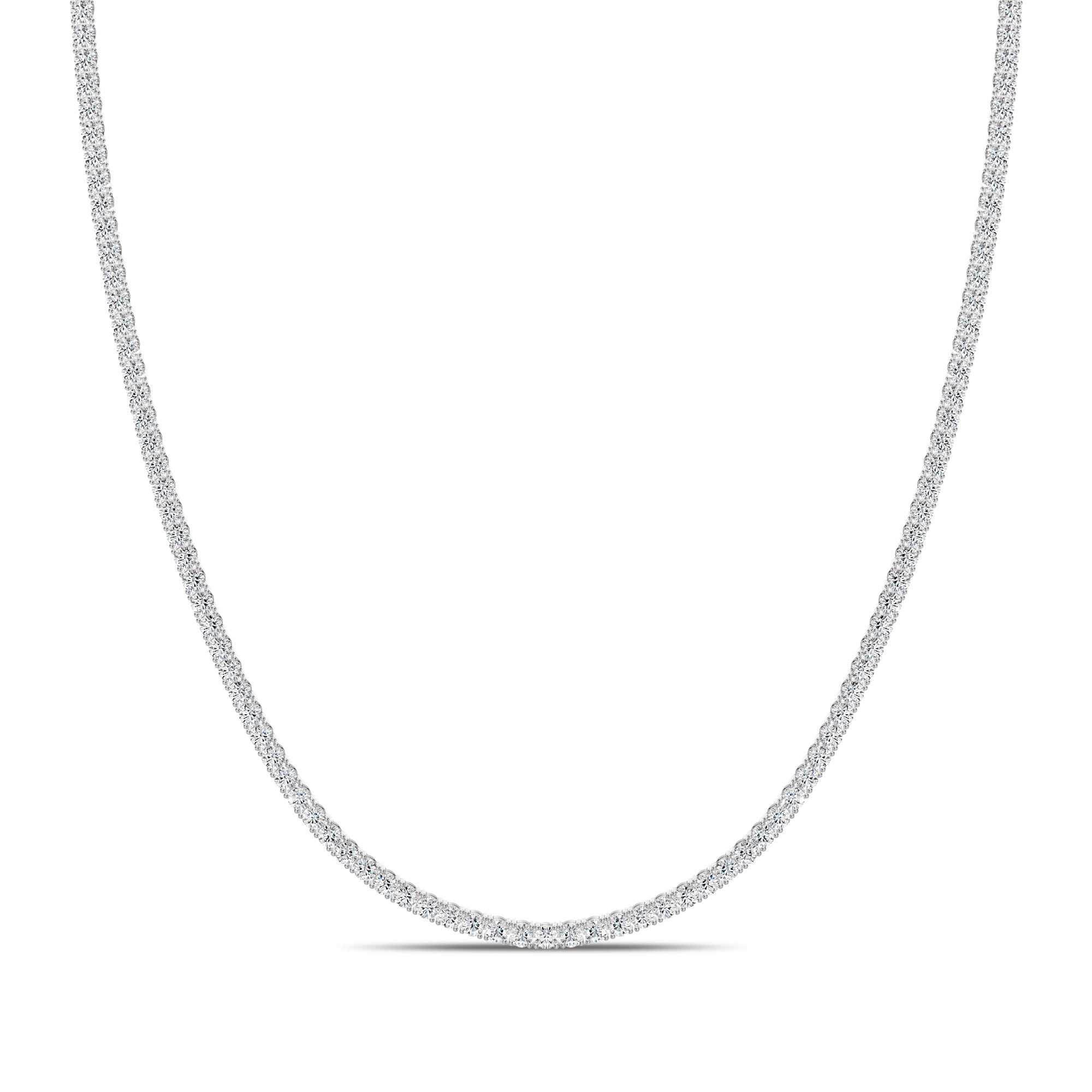Classic Standard 4 Prong 5.00 Ctw Straight Diamond Tennis Necklace