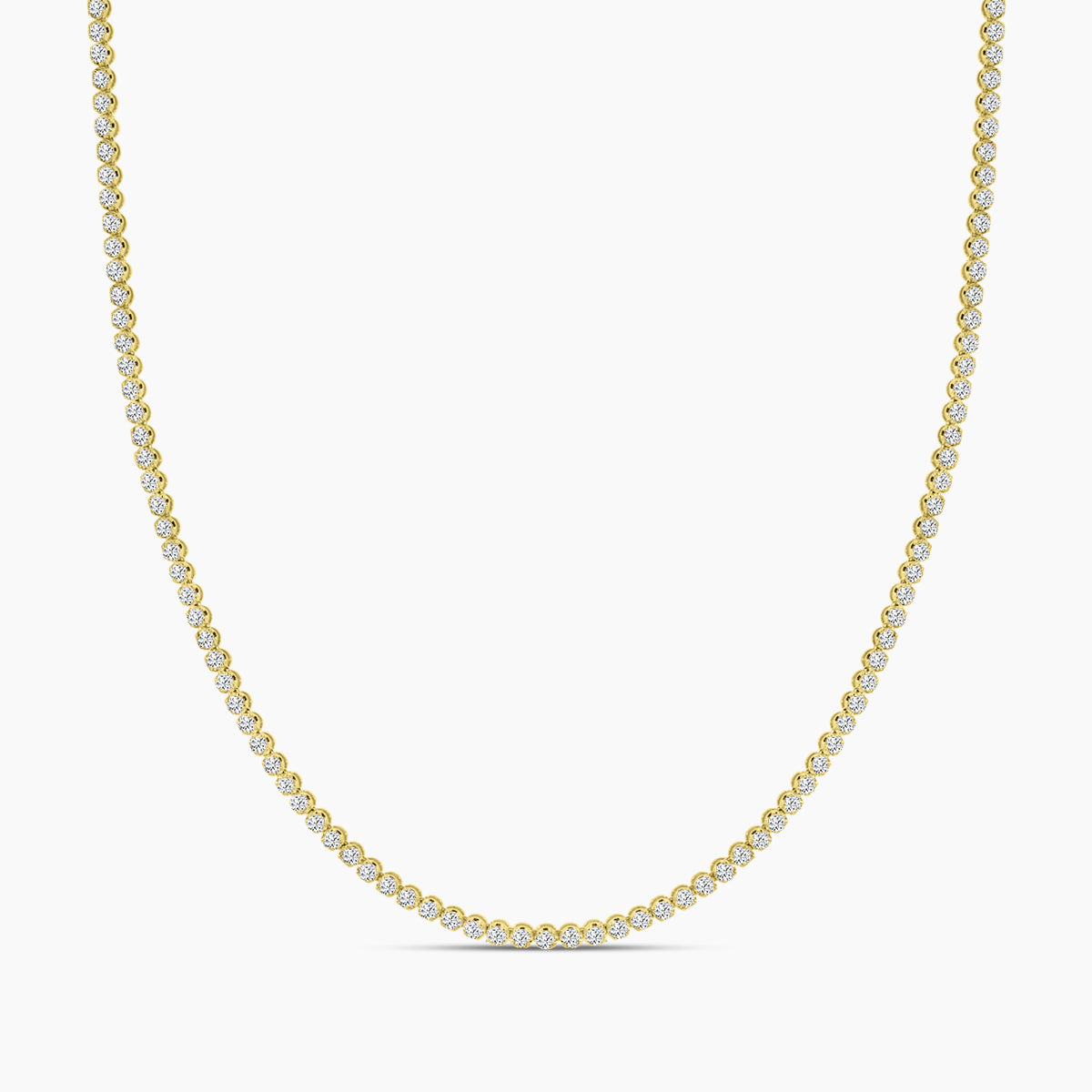 Classic Standard 4 Prong 6.00 Ctw Straight Diamond Tennis Necklace in Crown Setting
