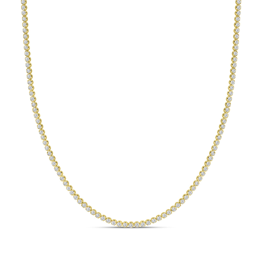 Classic Standard 4 Prong 6.00 Ctw Straight Diamond Tennis Necklace in Crown Setting