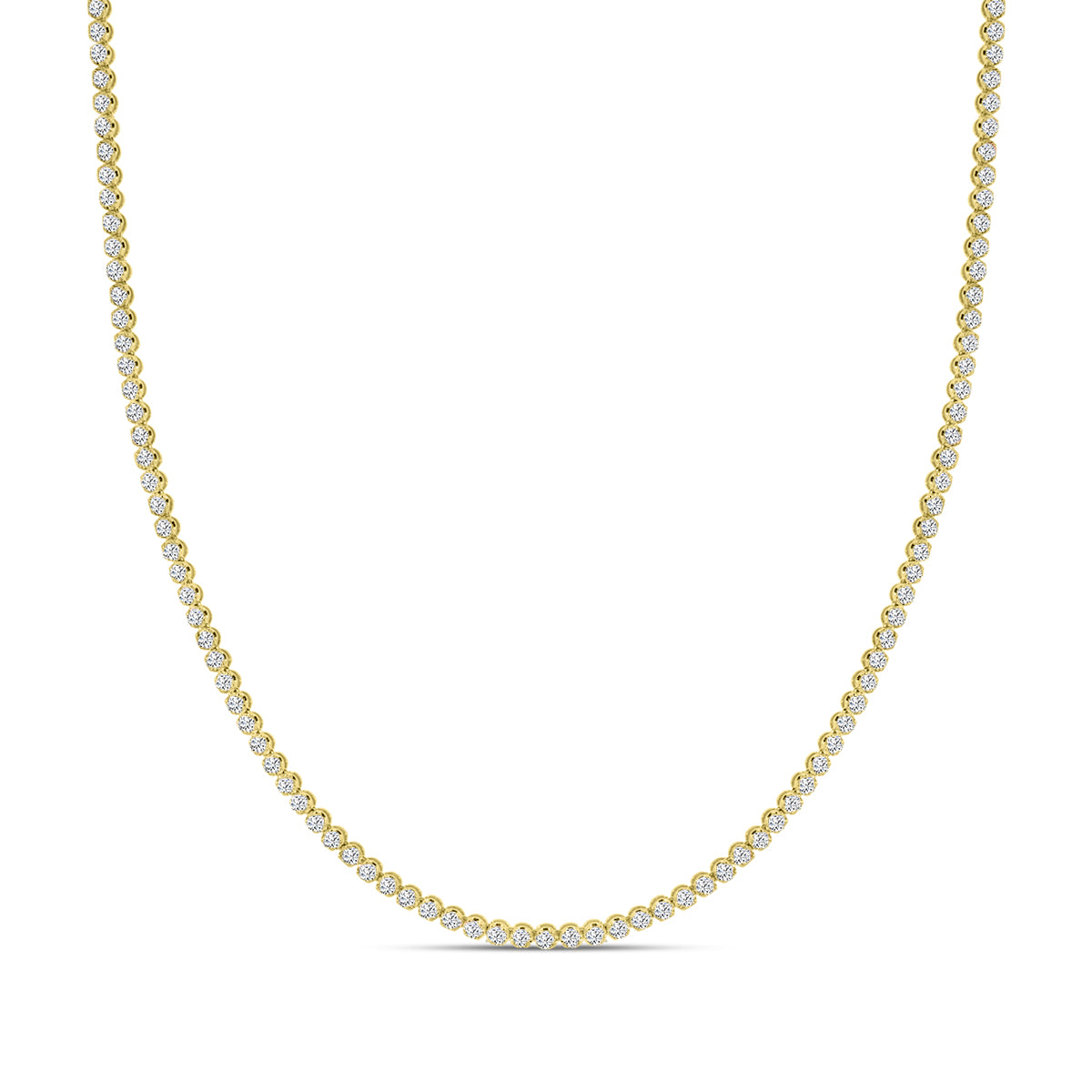 Classic Standard 4 Prong 6.00 Ctw Straight Diamond Tennis Necklace in Crown Setting