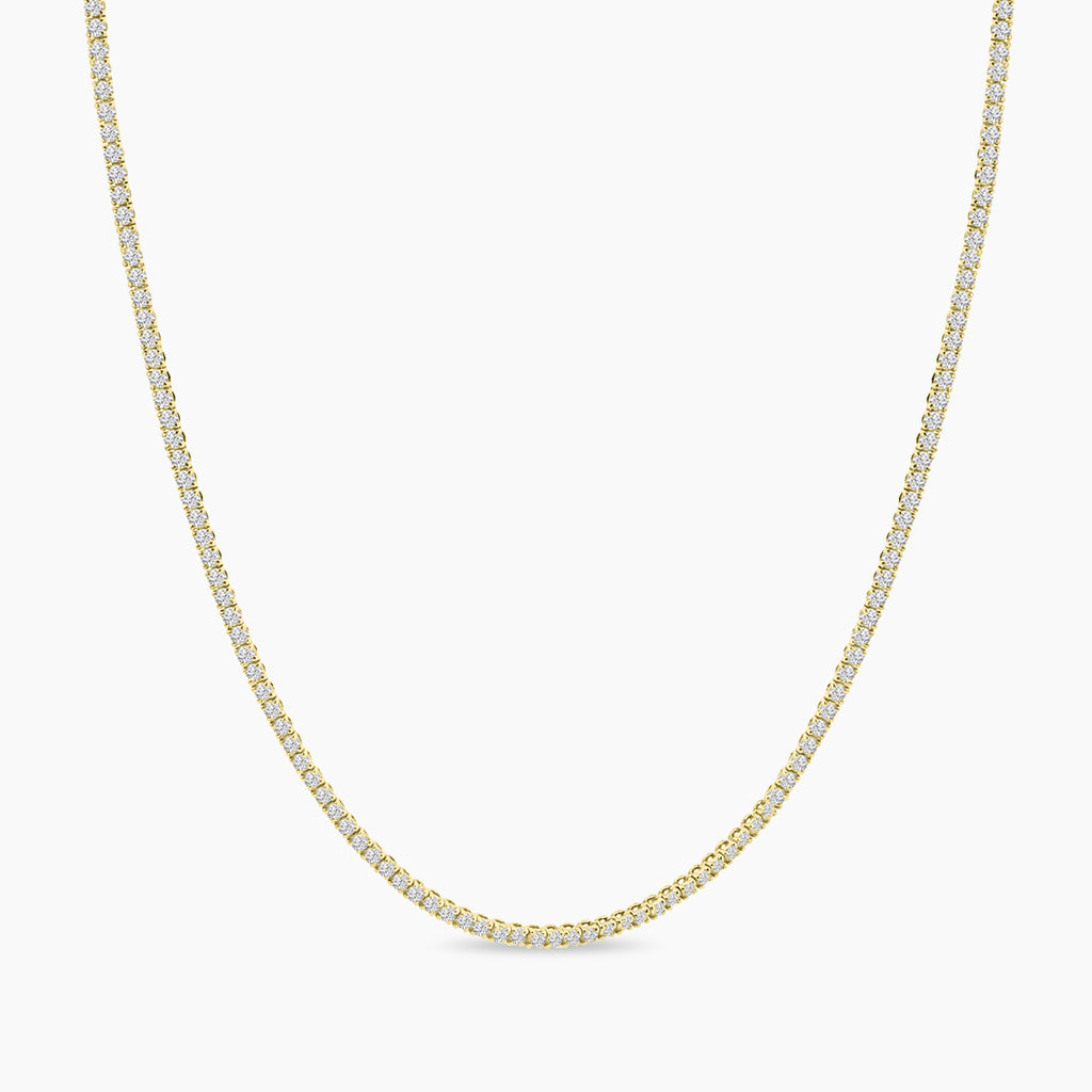 Classic Standard 4 Prong 6.10 Ctw Straight Diamond Tennis Necklace