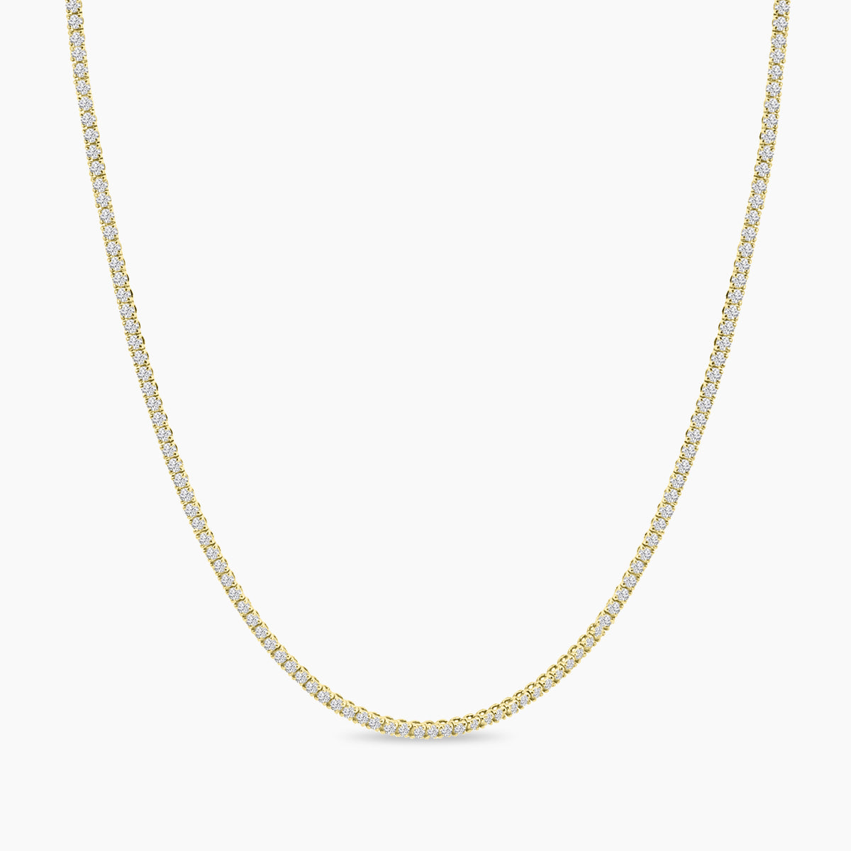 Classic Standard 4 Prong 6.10 Ctw Straight Diamond Tennis Necklace