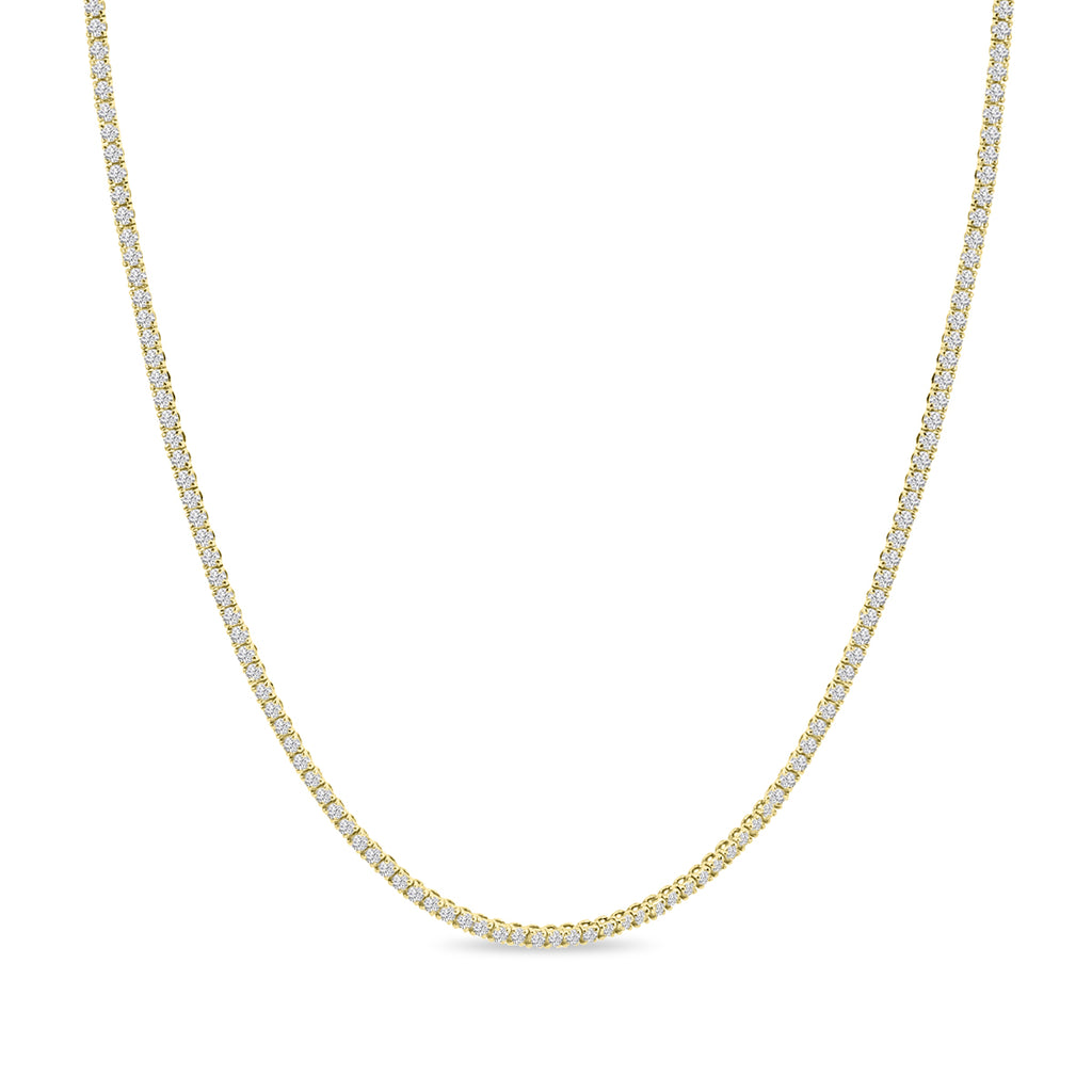 Classic Standard 4 Prong 6.10 Ctw Straight Diamond Tennis Necklace