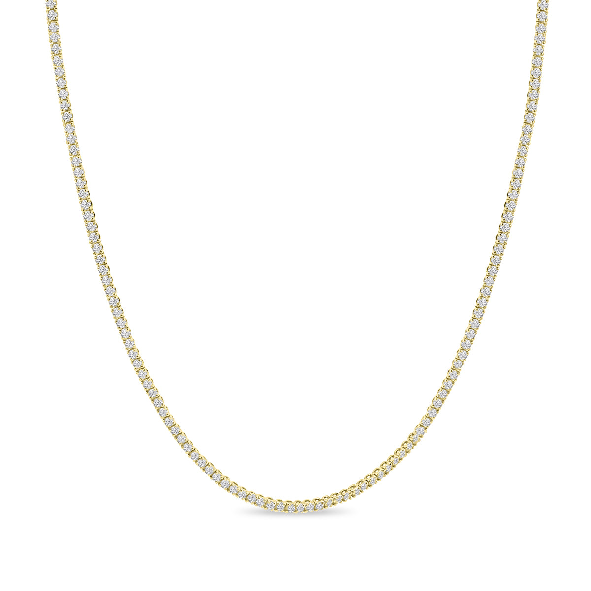 Classic Standard 4 Prong 6.10 Ctw Straight Diamond Tennis Necklace