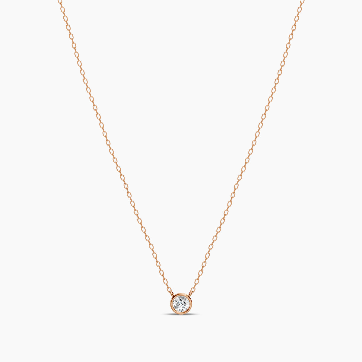 14KW Classic 0.20 Ctw Diamond Station Necklace with 1 Stones