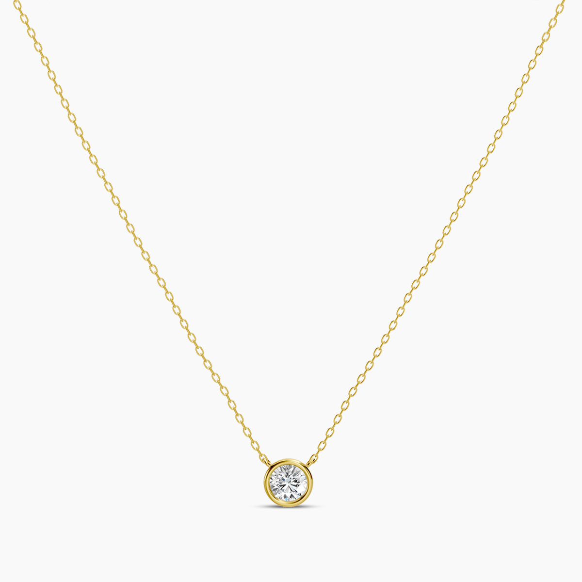 Classic 0.20 Ctw Diamond Station Necklace with 1 Stones