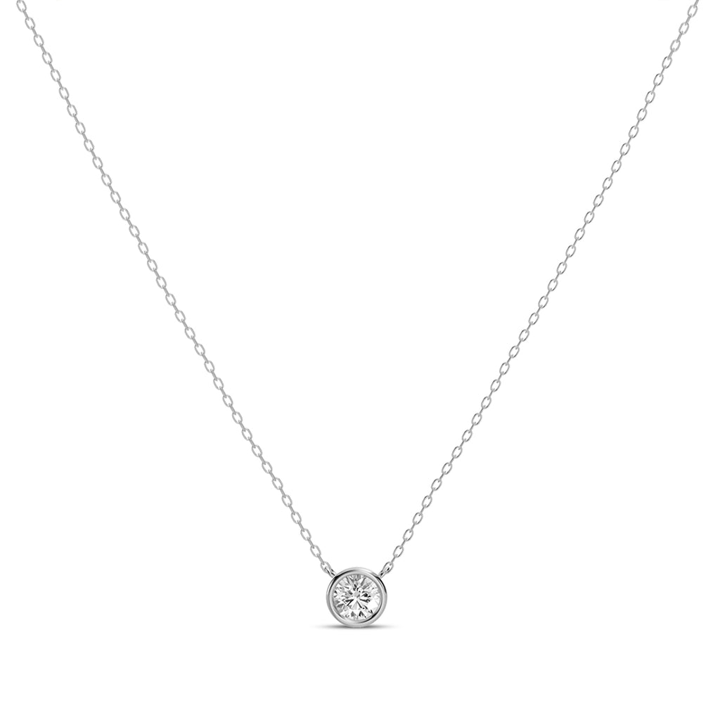 Classic 0.20 Ctw Diamond Station Necklace with 1 Stones