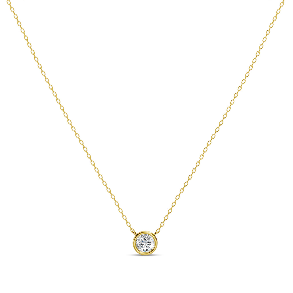 Classic 0.20 Ctw Diamond Station Necklace with 1 Stones