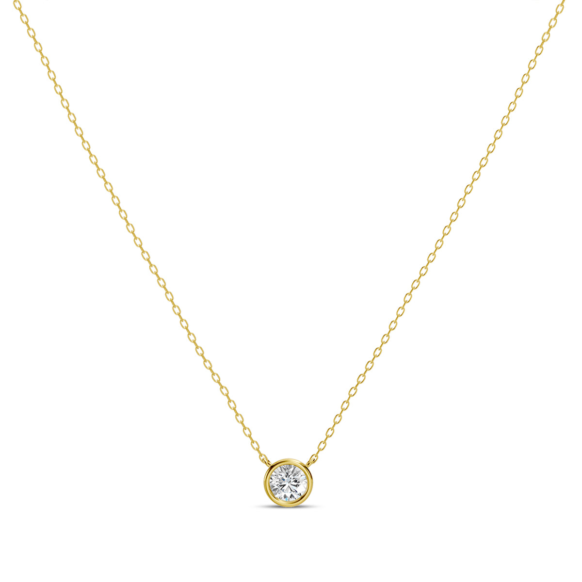 Classic 0.20 Ctw Diamond Station Necklace with 1 Stones